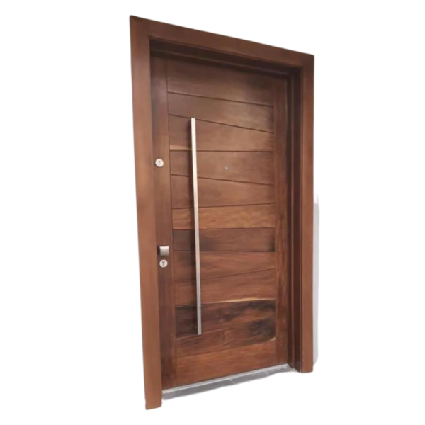 Single Wooden Door With Steel Handle