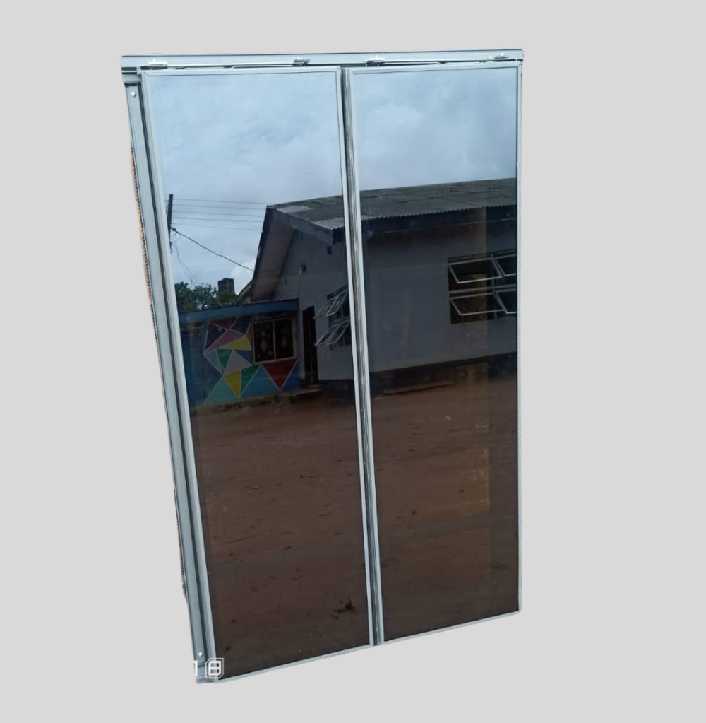 Gray Frameless Window with Burglary Proof & Mosquito Net